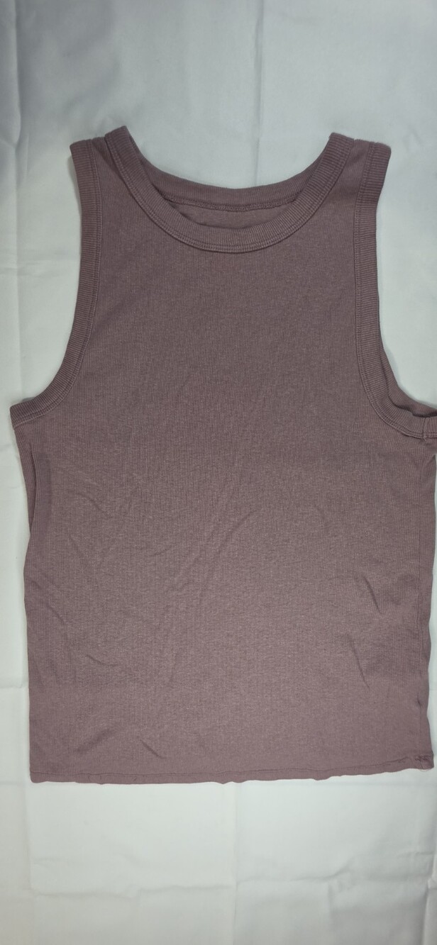 A New Day Women's XL Ribbed Crew Neck Tank Top Dusty Mauve Brown Sku 0330